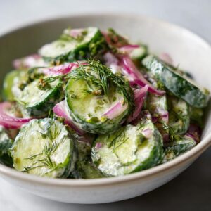Creamy cucumber salad - Tasty