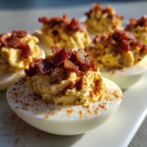 Deviled eggs with bacon - Tasty