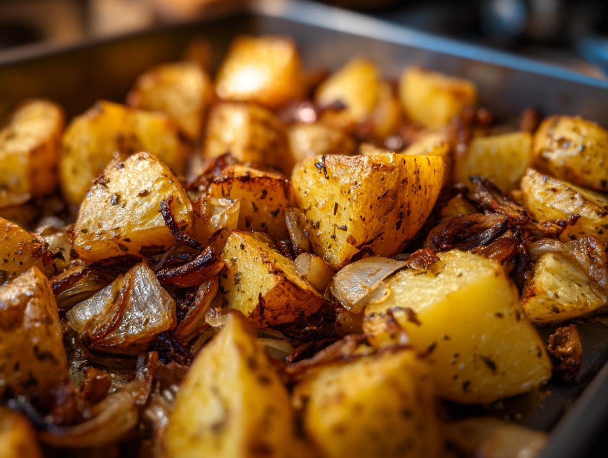 French onion roasted potatoes - Featured