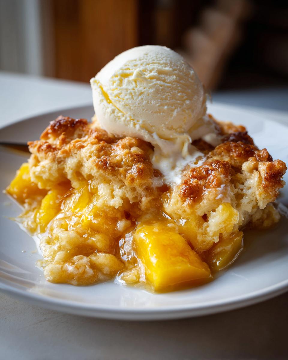 Fresh peach cobbler with vanilla ice cream - Other 1