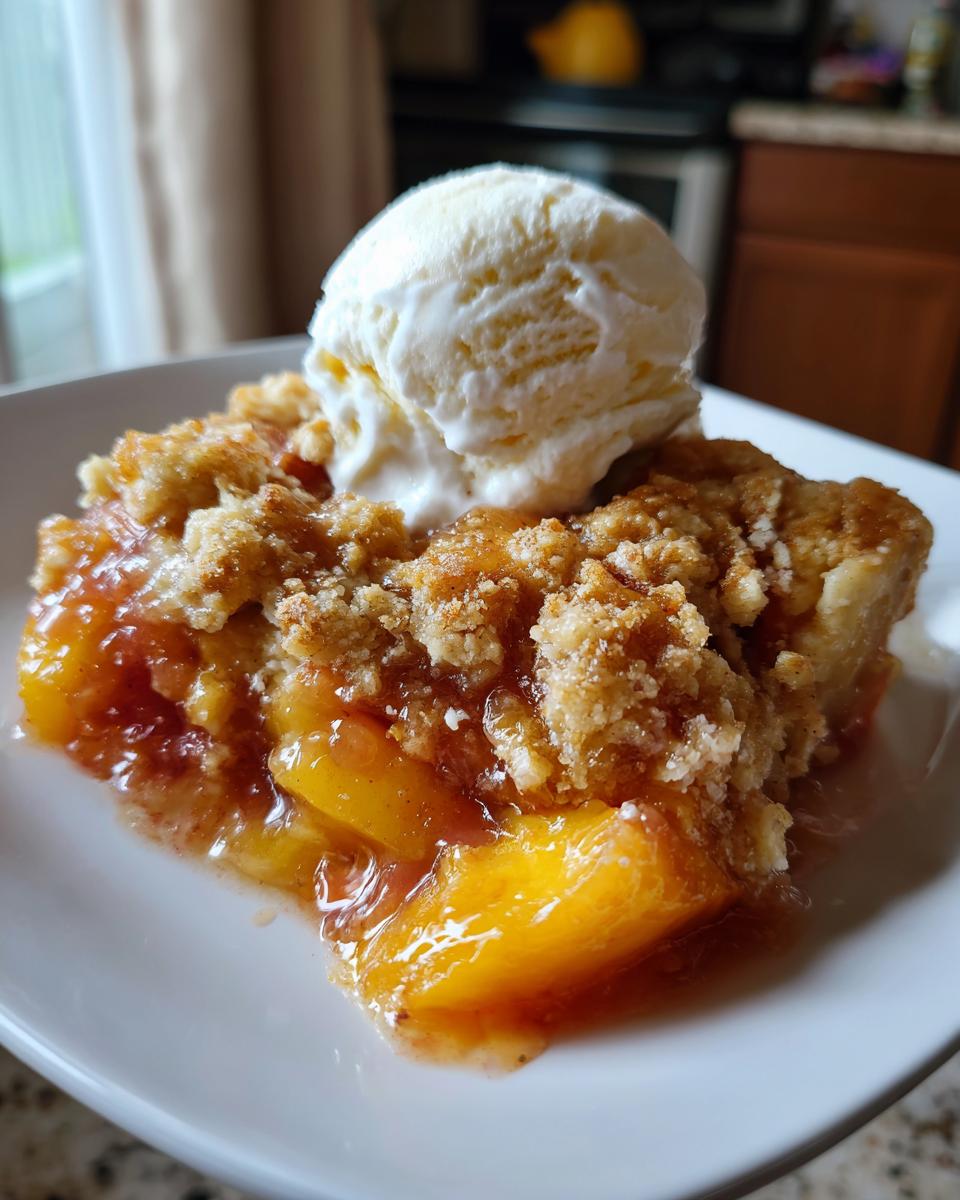 Fresh peach cobbler with vanilla ice cream - Other 2