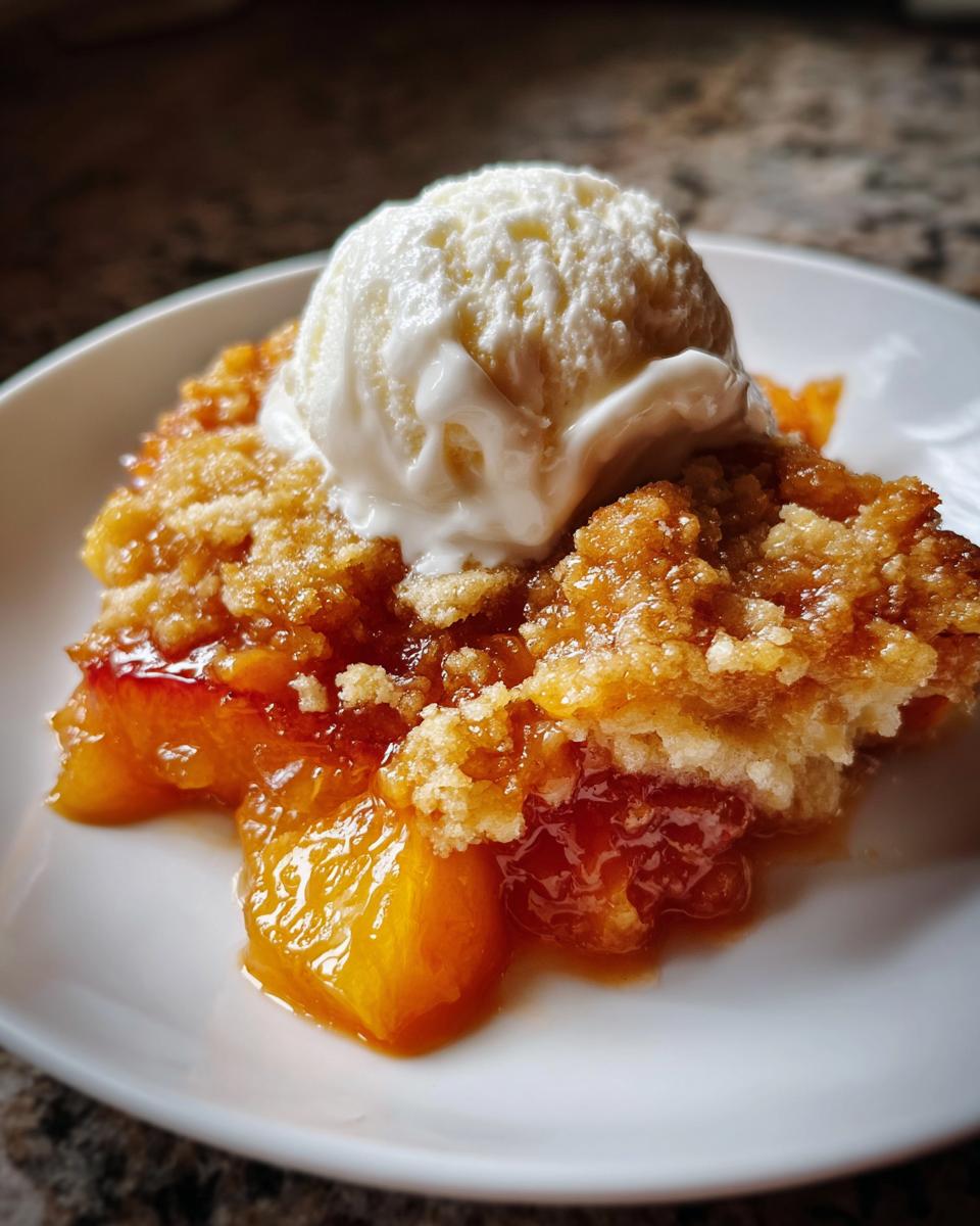 Fresh peach cobbler with vanilla ice cream - Other 3