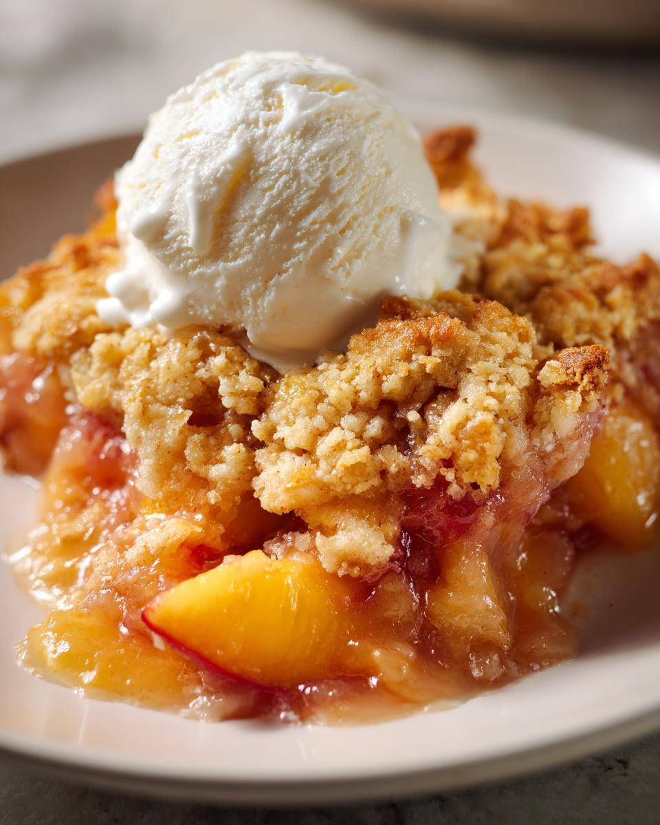 Fresh peach cobbler with vanilla ice cream - Other 4