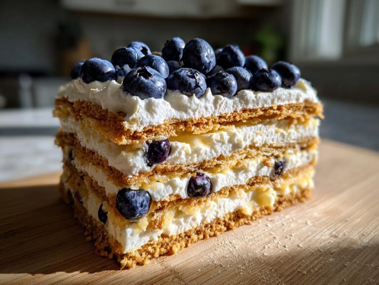 Lemon blueberry icebox cake - Featured
