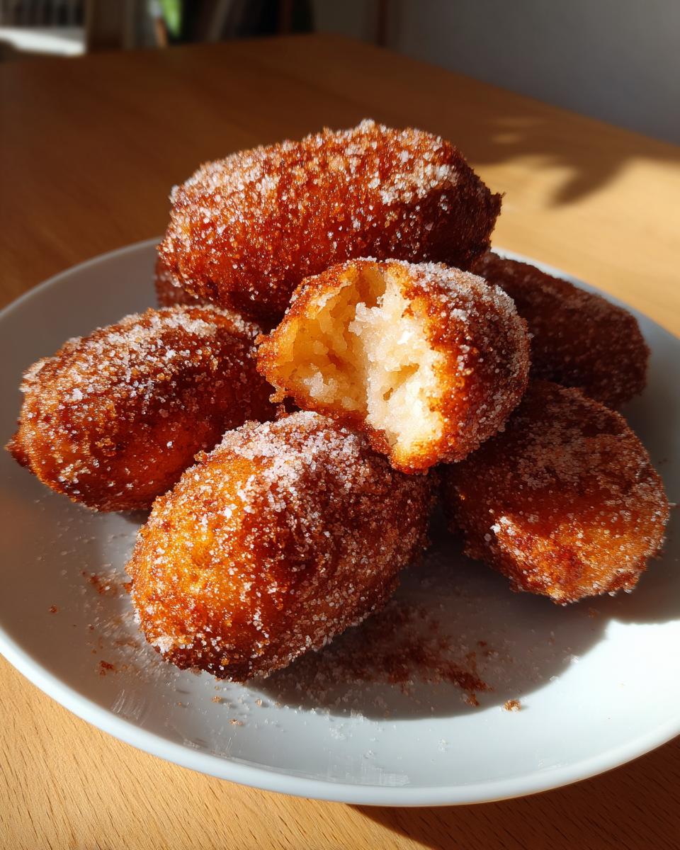 A pile of golden-brown Korean Corn Dogs coated in sugar, with one bitten open to reveal the fluffy interior.