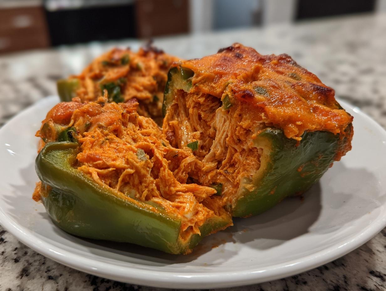 buffalo chicken stuffed peppers - Featured