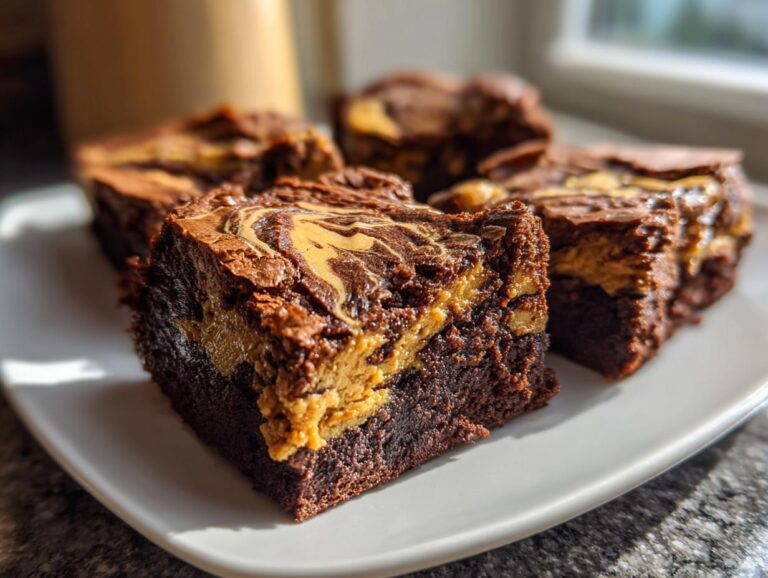 peanut butter swirl brownies - Featured