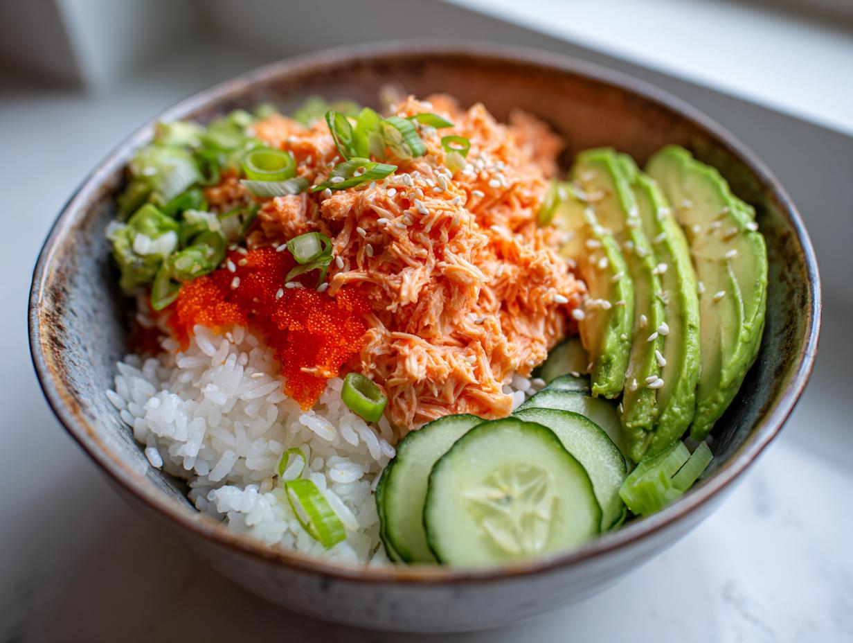 spicy crab sushi bowl - Featured